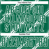 Custom Kelly Green White Abstract Fragment Art Splash Sublimation Soccer Uniform Jersey