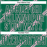 Custom Kelly Green Light Pink Abstract Fragment Art Splash Sublimation Soccer Uniform Jersey