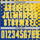 Custom Royal Yellow-White Modern Polka Dot Sublimation Soccer Uniform Jersey