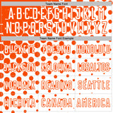 Custom White Orange Modern Polka Dot Sublimation Soccer Uniform Jersey
