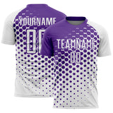 Custom White Purple Modern Polka Dot Sublimation Soccer Uniform Jersey