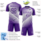Custom Purple White Line Sublimation Soccer Uniform Jersey
