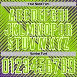 Custom Purple Neon Green-White Line Sublimation Soccer Uniform Jersey