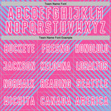 Custom Light Blue Pink-White Line Sublimation Soccer Uniform Jersey