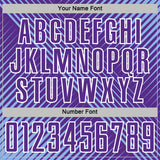 Custom Light Blue Purple-White Line Sublimation Soccer Uniform Jersey