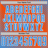 Custom Powder Blue Orange-White Line Sublimation Soccer Uniform Jersey
