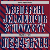 Custom Navy Crimson-White Lines Sublimation Soccer Uniform Jersey