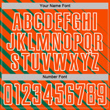 Custom Kelly Green Orange-White Lines Sublimation Soccer Uniform Jersey