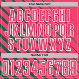Custom Kelly Green Neon Pink-White Lines Sublimation Soccer Uniform Jersey