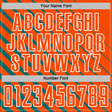Custom Teal Orange-White Lines Sublimation Soccer Uniform Jersey