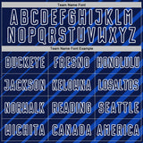 Custom Thunder Blue Navy-White Lines Sublimation Soccer Uniform Jersey