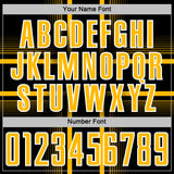 Custom Black Gold-White Lines Sublimation Soccer Uniform Jersey