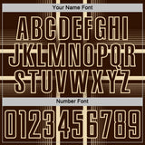 Custom Brown Cream Lines Sublimation Soccer Uniform Jersey