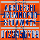 Custom Orange Royal-White Lines Sublimation Soccer Uniform Jersey