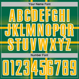 Custom Kelly Green Gold-White Lines Sublimation Soccer Uniform Jersey