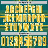 Custom Teal Gold-White Lines Sublimation Soccer Uniform Jersey