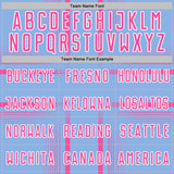 Custom Light Blue Pink-White Lines Sublimation Soccer Uniform Jersey