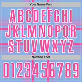 Custom Light Blue Pink-White Lines Sublimation Soccer Uniform Jersey