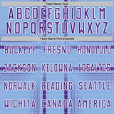 Custom Light Blue Purple-White Lines Sublimation Soccer Uniform Jersey