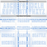 Custom White Light Blue Lines Sublimation Soccer Uniform Jersey