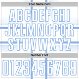 Custom White Light Blue Lines Sublimation Soccer Uniform Jersey