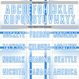 Custom White Powder Blue Lines Sublimation Soccer Uniform Jersey