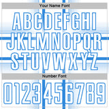 Custom White Powder Blue Lines Sublimation Soccer Uniform Jersey