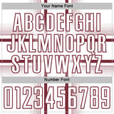 Custom White Burgundy Lines Sublimation Soccer Uniform Jersey