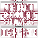 Custom White Crimson Lines Sublimation Soccer Uniform Jersey