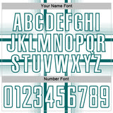 Custom White Teal Lines Sublimation Soccer Uniform Jersey