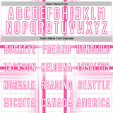 Custom White Pink Lines Sublimation Soccer Uniform Jersey