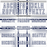 Custom White Navy Lines Sublimation Soccer Uniform Jersey