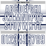 Custom White Navy Lines Sublimation Soccer Uniform Jersey