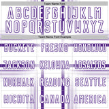 Custom White Purple Lines Sublimation Soccer Uniform Jersey