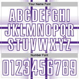 Custom White Purple Lines Sublimation Soccer Uniform Jersey