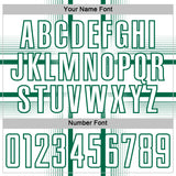 Custom White Kelly Green Lines Sublimation Soccer Uniform Jersey