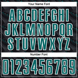 Custom Black Teal-White Slant Lines Sports Sublimation Soccer Uniform Jersey