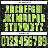 Custom Black Neon Green-White Slant Lines Sports Sublimation Soccer Uniform Jersey