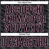 Custom Black Light Pink Slant Lines Sports Sublimation Soccer Uniform Jersey