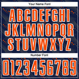 Custom Navy Orange-White Slant Lines Sports Sublimation Soccer Uniform Jersey