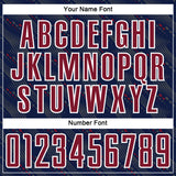 Custom Navy Crimson-White Slant Lines Sports Sublimation Soccer Uniform Jersey