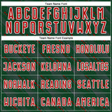 Custom Green Red-White Slant Lines Sports Sublimation Soccer Uniform Jersey