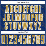 Custom Royal Old Gold-White Slant Lines Sports Sublimation Soccer Uniform Jersey