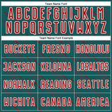 Custom Teal Red-White Slant Lines Sports Sublimation Soccer Uniform Jersey