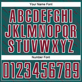 Custom Teal Crimson-White Slant Lines Sports Sublimation Soccer Uniform Jersey