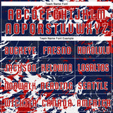 Custom Navy Red-White Fluid Art Splash Sublimation Soccer Uniform Jersey