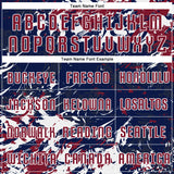 Custom Navy Crimson-White Fluid Art Splash Sublimation Soccer Uniform Jersey