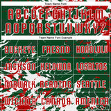 Custom Green Red-White Fluid Art Splash Sublimation Soccer Uniform Jersey