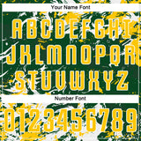 Custom Green Yellow-White Fluid Art Splash Sublimation Soccer Uniform Jersey