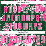 Custom Green Pink-White Fluid Art Splash Sublimation Soccer Uniform Jersey
